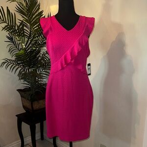 Elegant Pink Ruffle Dress